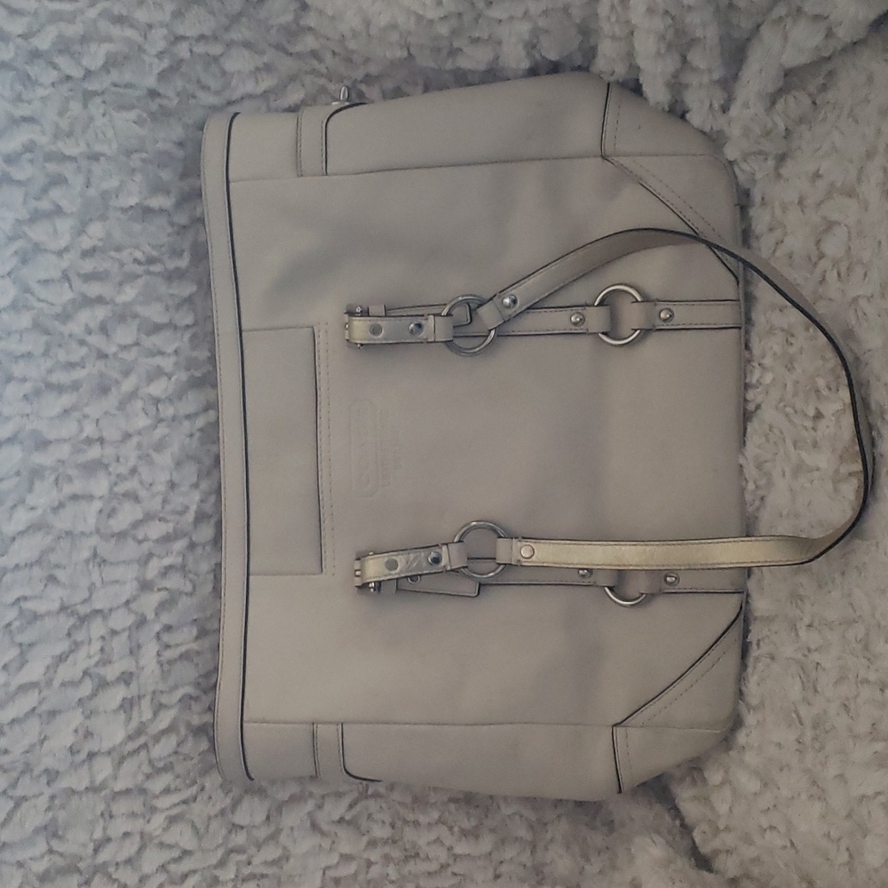 Coach white and gold purse